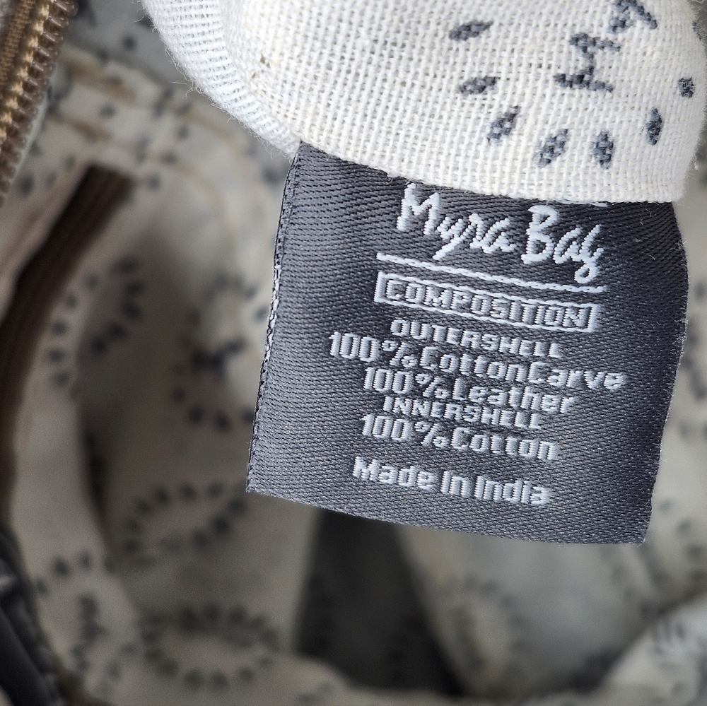 Myra Bag Leather & Cotton Crossbody/shoulder Bag - Picture 8 of 8